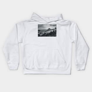 God's Thumb Photograph - Oregon Coast - Black and White Kids Hoodie